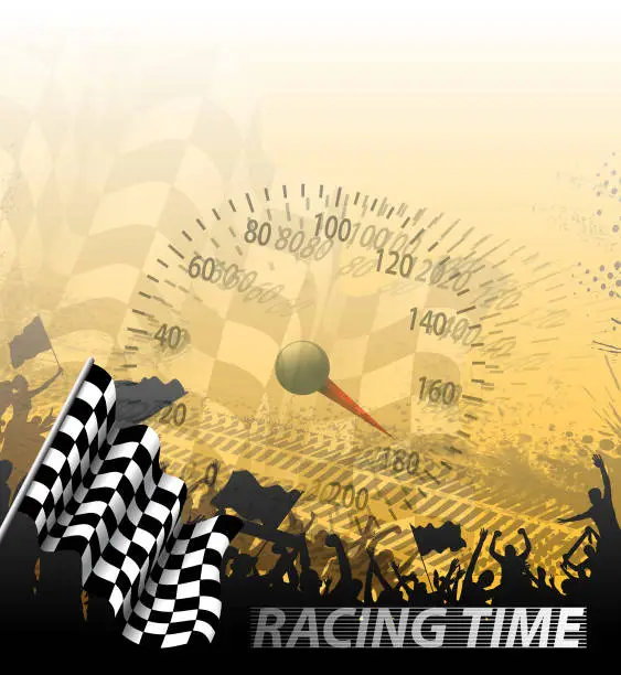 Vector illustration of last lap sign