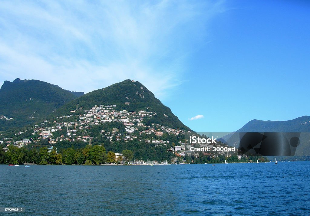 Stadt Lugano in der Schweiz - Lizenzfrei Alpen Stock-Foto