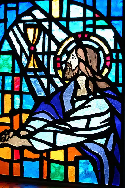 Stainglass window of Jesus