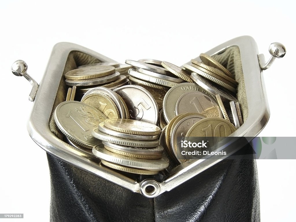 purse 4 the old leather purse with coins Banking Stock Photo