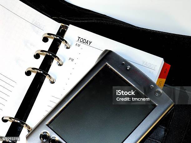 Pda On A Day Planner Stock Photo - Download Image Now - Arranging, Assistance, Business