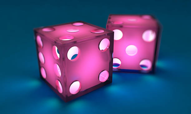 Pink dice stock photo