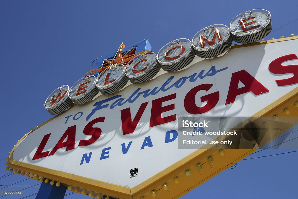 Las Vegas- Welcome Sign "Close up of welcome to Las Vegas sign, Las Vegas, Nevada" Blue Stock Photo