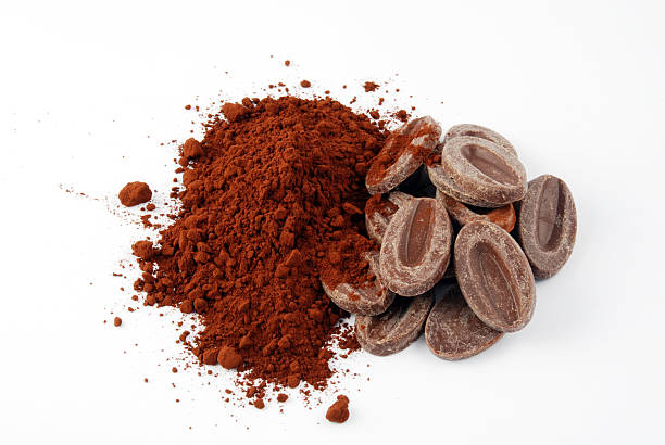 czekolada składniki - cocoa chocolate ground broad bean zdjęcia i obrazy z banku zdjęć