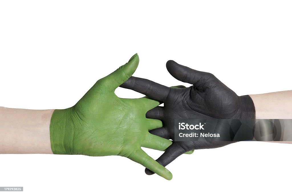 green black Hände schütteln - Lizenzfrei Aufführung Stock-Foto