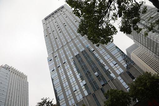 China Shenzhen city downtown financial district business tower