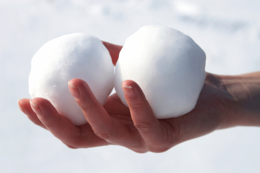Two snowball in the hand