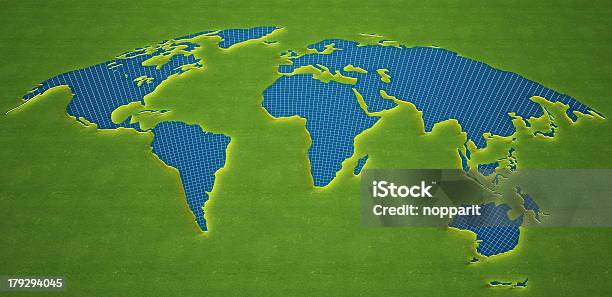 Mapa Do Mundo Feito De Painel Solar - Fotografias de stock e mais imagens de Ciência - Ciência, Computação Gráfica, Criação Digital