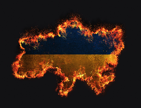 Danger for Ukraine: map of the country being engulfed by flames.