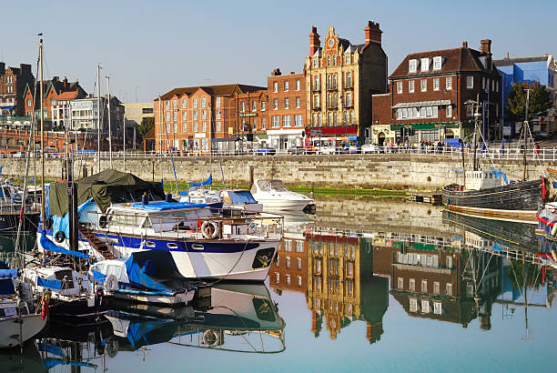Ramsgate seafront A view of Ramsgate Royal Harbor and its seafront. isle of thanet photos stock pictures, royalty-free photos & images
