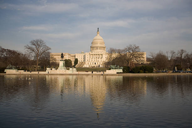 US Capitol (West Front) at Sunset stock photo