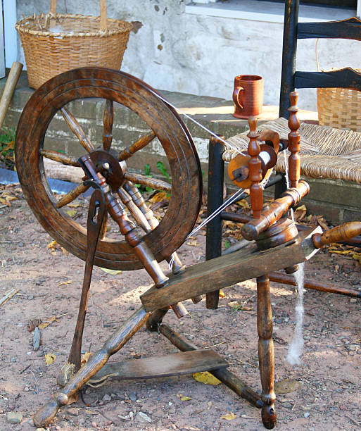 istock Colonial Spinning Wheel With Chair 179295606
