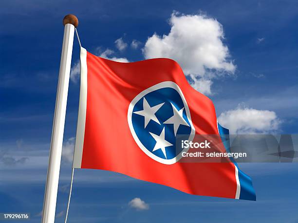 Bandera De Tennessee Con Trazado De Recorte Foto de stock y más banco de imágenes de Aire libre - Aire libre, Bandera, Bandera de los EE.UU.