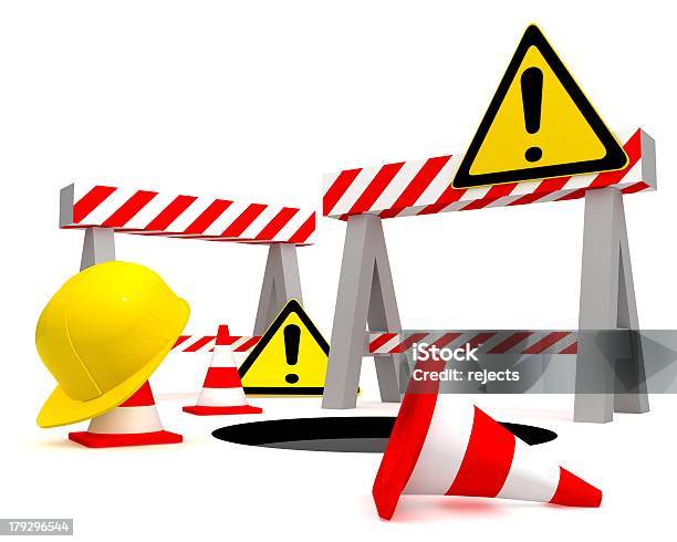 Road Work Stock Photo - Download Image Now - Boundary, Construction Industry, Cut Out