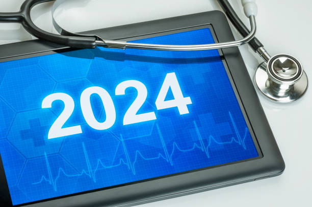istock Tablet with the number 2024 on the display 1792967977