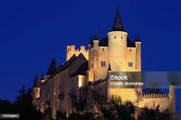 Alcazar Of Segovia Night View Stock Photo - Download Image Now - Alcazar Castle, Segovia, Castle