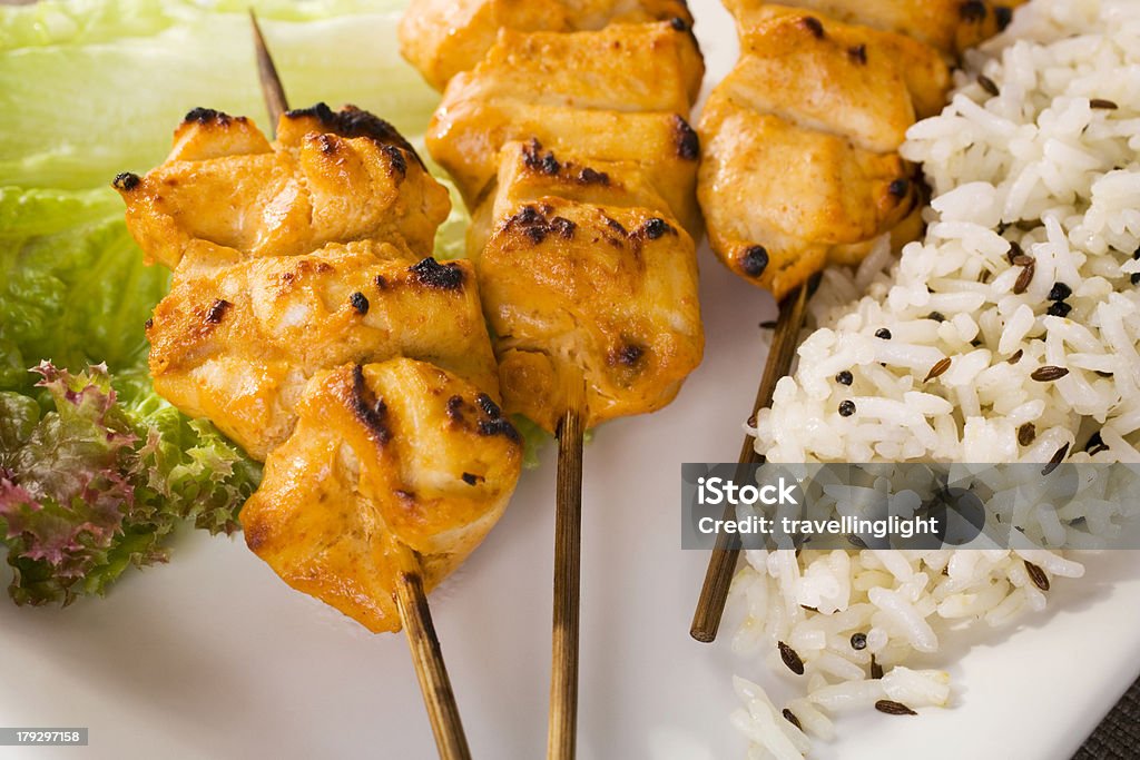 Tandoori-Huhn - Lizenzfrei Basmati-Reis Stock-Foto