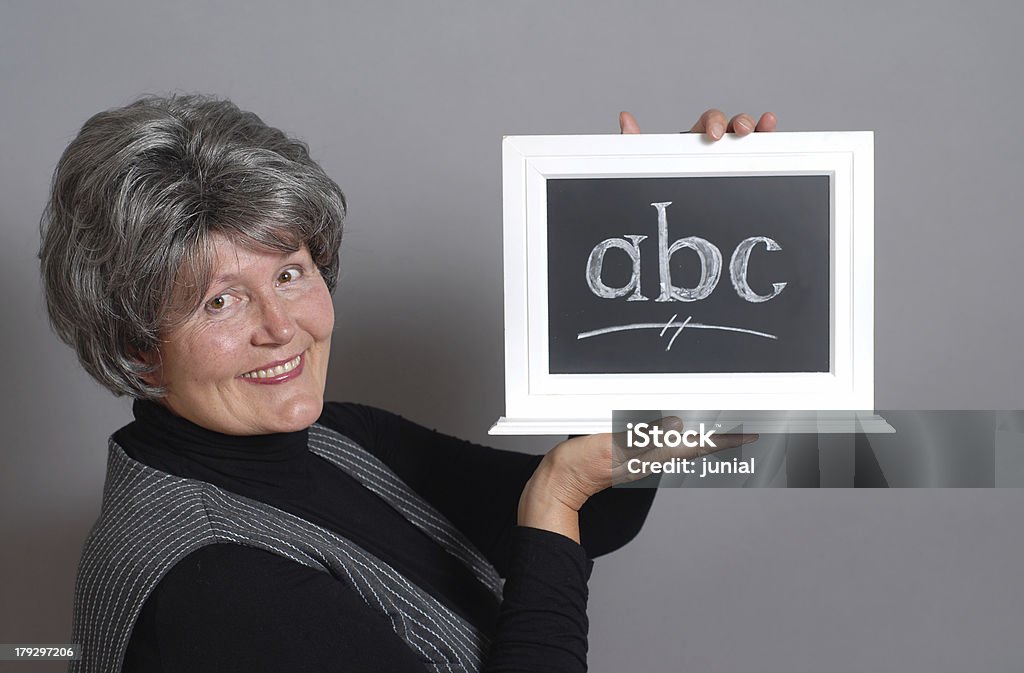 Lehrer mit ABC - Lizenzfrei Aktiver Senior Stock-Foto