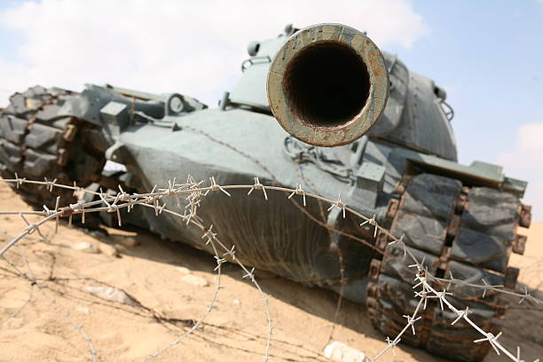istock Israel tank pointing the canon 179297626