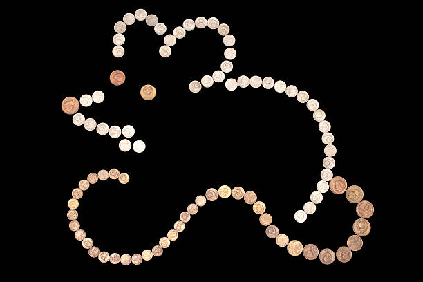 mouse - silhouette of coins