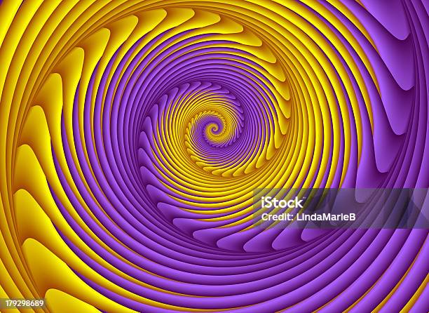 Violeta Y Amarillo Espiral Fractal Imagen Foto de stock y más banco de imágenes de Abstracto - Abstracto, Amarillo - Color, Colorido
