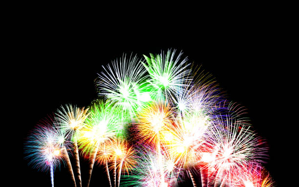istock Beautiful fireworks on a black background 1792988705