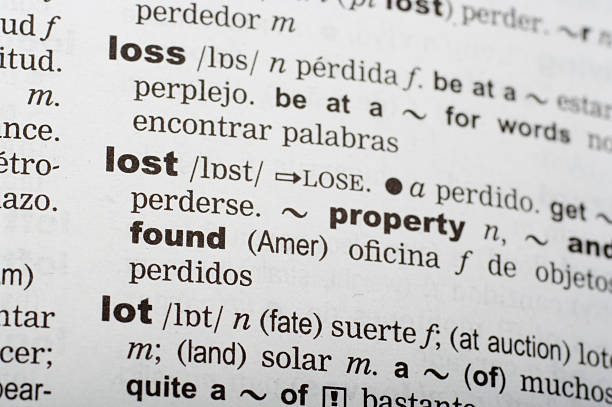 lost - english dictionary stock-fotos und bilder