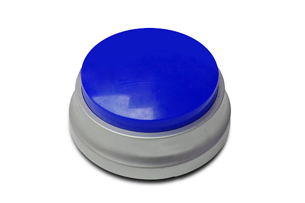 Blue Push Button stock photo