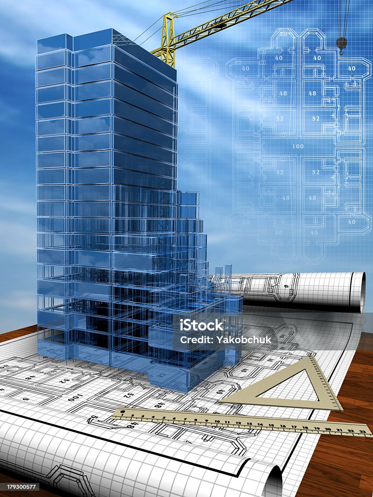 Construction Conceptual image of the house blueprint   Blueprint Stock Photo