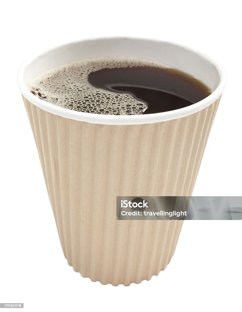 Takeaway Coffee Takeaway espresso or black coffee in a disposable paper cup. Black Coffee Stock Photo