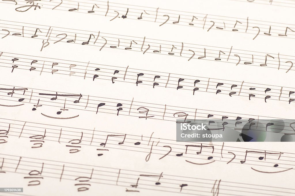 Musique note écrite à la main - Photo de Partition musicale libre de droits