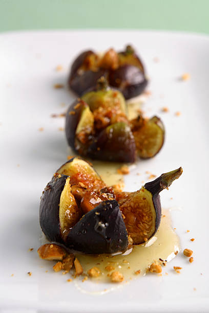 Roasted Figs in Mascarpone Cheese Honey and Hazelnuts