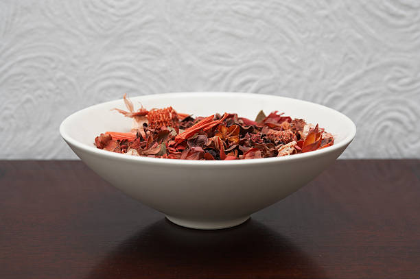 Bowl of dried flowers