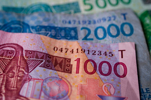 Group of banknotes from West African States