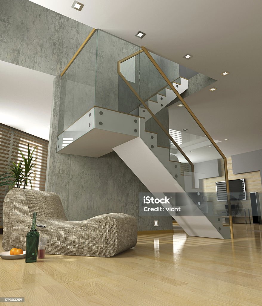 modern interior modern interior design (private apartment 3d rendering) Home Interior Stock Photo