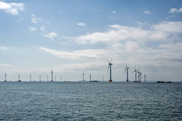 istock Wind turbines on the coastline 1793039452