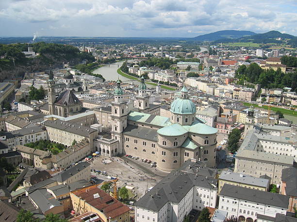 above Salzburg stock photo
