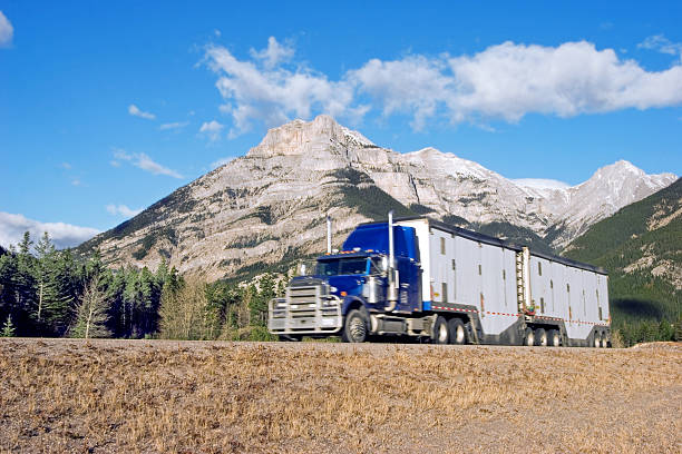 Truck turning outside of Calgary, Alberta.
