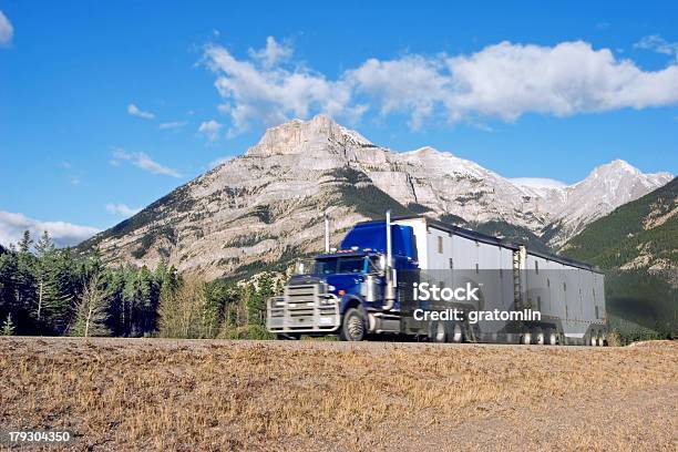 Truck Going Uphill Stock Photo - Download Image Now - Canada, Trucking, Rocky Mountains - North America