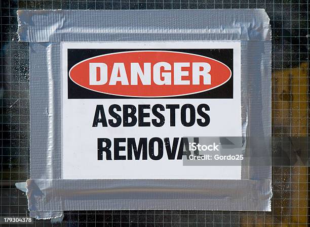 Danger Asbestos Removal Stock Photo - Download Image Now - Asbestos, Removing, Insulation