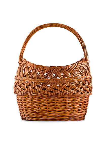 istock Beautiful woven basket for picnic isolated over white 179304421