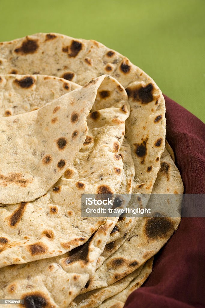 Indian Bread Chapatis Indian chapatis freshly cooked. More curry Bread Stock Photo