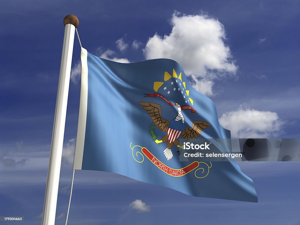 Dakota del Norte, bandera (con trazado de recorte - Foto de stock de Aire libre libre de derechos