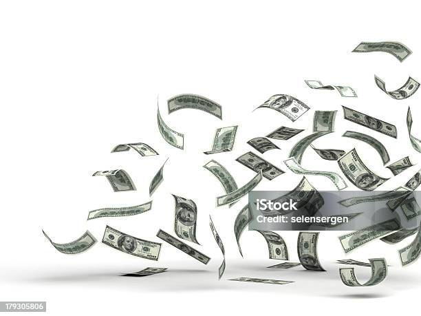 Flying Money Stock Photo - Download Image Now - Currency, Wind, American One Hundred Dollar Bill