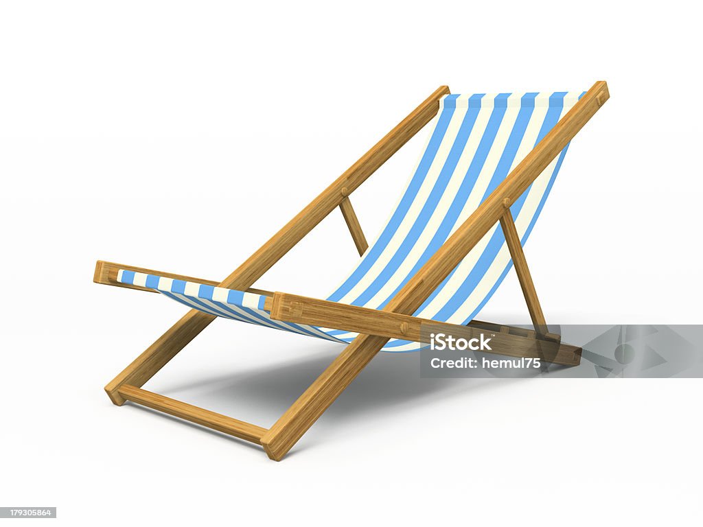 Chaise longue isolato su sfondo bianco rendering 3D - Foto stock royalty-free di Acqua