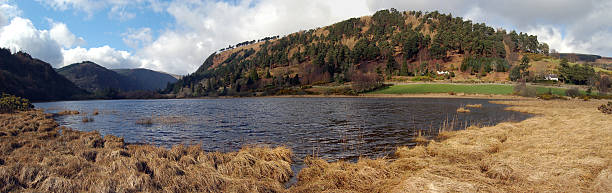 の湖の眺め、グレンダーロッホます。アイルランド - carlow ストックフォトと画像