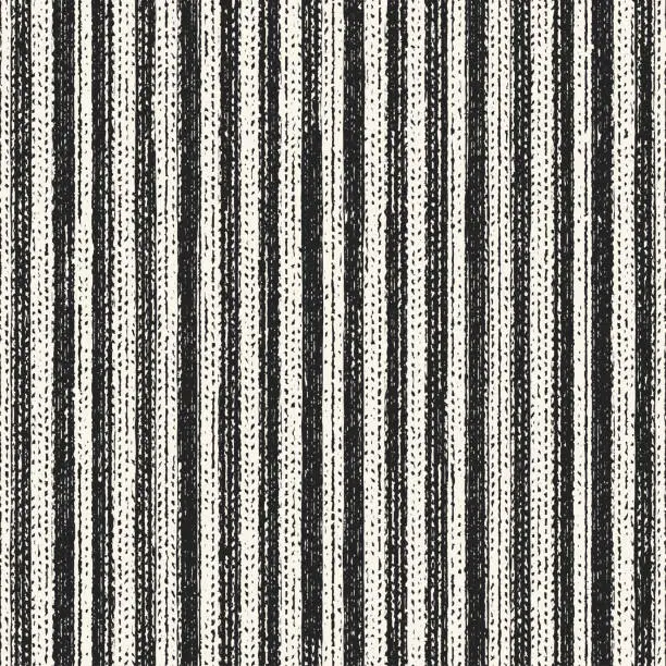 Vector illustration of Monochrome Flecked And Brushed Stripe Pattern