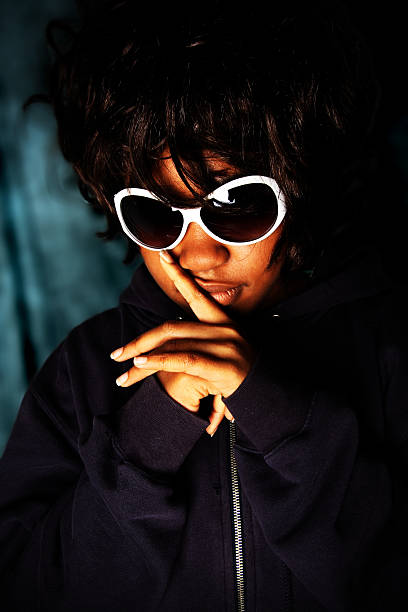 funky young woman contemplating