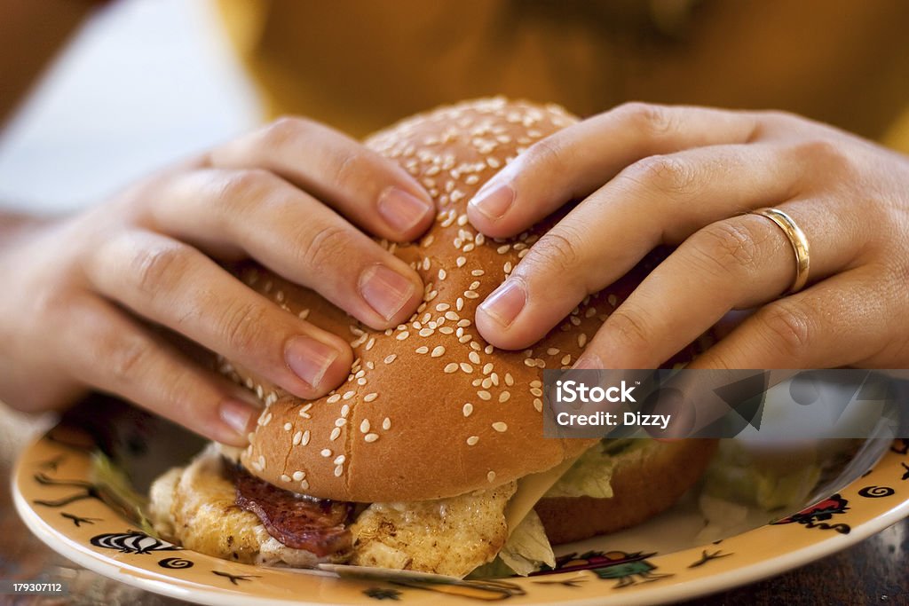 Alimentos: burger. - Royalty-free Adulto Foto de stock