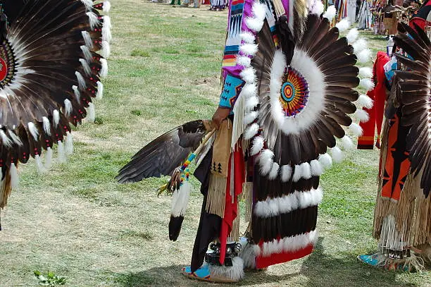 men dancers at a pow wow in michigan